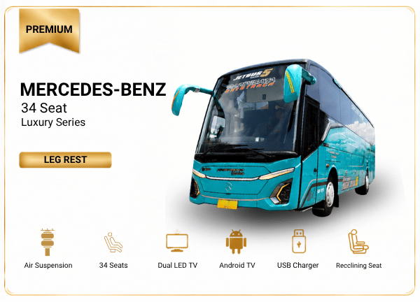 sewa bus premium 34 kursi legrest